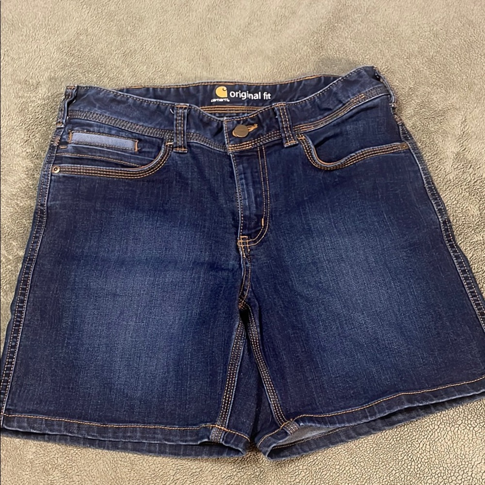 Carhartt Women’s Denim Jean Shorts Size 10 Blue 7” inseam